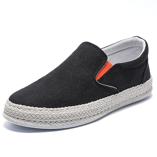 

Herre Sko Tøfler & Slip-ons Kontor / Bedrift Penny Loafers Afslappet Daglig Gang Elastisk stof Åndbart Sort Beige Grå Sommer Forår