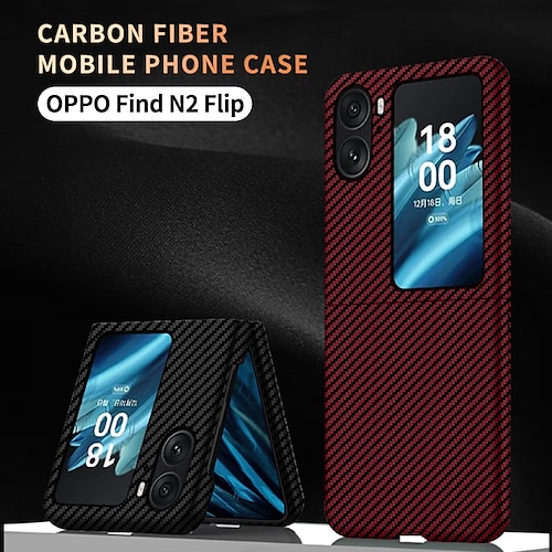 

Phone Case For OPPO Classic Series Find N2 Flip Slim Shockproof Lines / Waves Carbon Fiber