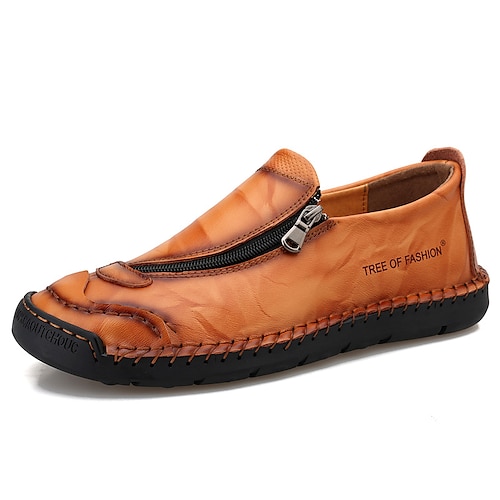 

Homens Mocassins e Slip-Ons Mocassim Tamanhos Grandes Costura à mão Casual Ao ar livre Diário Caminhada Couro de Porco Respirável Castanho avermelhado Preto Amarelo Verão