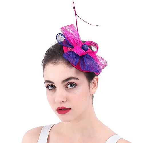 

Fascinators Lino Boda El derby de Kentucky Elegante Retro Con Pluma Celada Sombreros