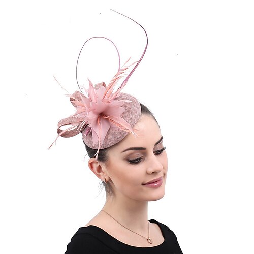 

fascinators sinamay Matrimonio Kentucky Derby Signora Nuziale Con Piume Copricapo Copricapo