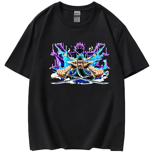

One Piece Roronoa Zoro Japonesa/Curta Arte Gráfica Camiseta Para Homens Mulheres Unisexo Adulto Hot Stamping 100% Poliéster