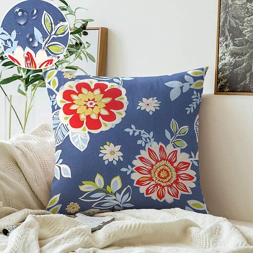 

Outdoor Waterproof Pillow Cover Floral for Patio Garden Sofa Couch Livingroom