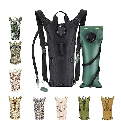 

Hydration Backpack Pack Rain Waterproof Breathable Wearable Durable Outdoor Hiking Camping Military Oxford Cloth Forest Green ACU Color CP Color