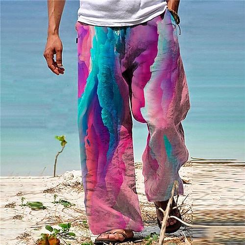 

Per uomo Pantaloni Pantaloni estivi Pantaloni da spiaggia A cordoncino Vita elastica Gamba dritta Color Block Stampe astratte Floreale Comfort Informale Giornaliero Per eventi Misto cotone Streetwear