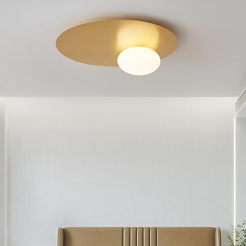 

led taklamper varm hvit/hvit 36cm kobberglass malt finish lysekroner moderne stil enkelhet stue spisestue soverom lysarmatur