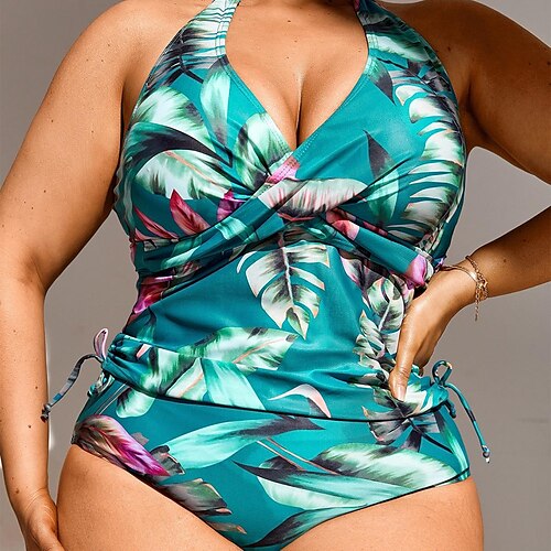 

Mujer Bañadores Tankini 2 piezas Talla Grande Traje de baño 2 Piezas Estampado Floral Verde Trébol Trajes de baño Deportes Ropa de playa Verano