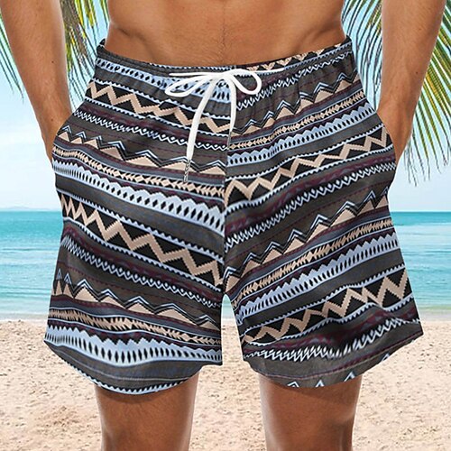 

Herre Surf shorts Badeshorts Sommer shorts Strandshorts Snørelukning med mesh-for Elastisk Talje Grafiske tryk Hurtigtørrende Korte Afslappet Daglig Ferie Boheme Hawaiiansk Grå Mikroelastisk