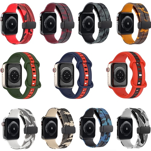 

2 por Pacote Pulseira Esportiva Compatível com Pulseira Apple Watch 38mm 40mm 41mm 42mm 44mm 45mm 49mm Dois tons Impermeável Silicone pulseira de substituição para iwatch Series Ultra 8 7 6 5 4 3 2 1