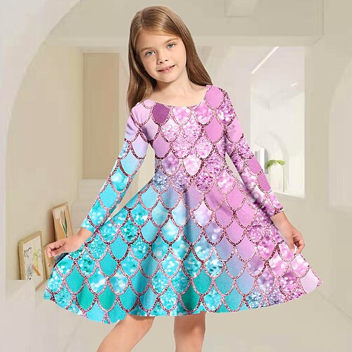 

enfants petites filles 'robe licorne animal une ligne robe vacances quotidiennes patchwork imprimé rose au-dessus du genou manches courtes robes douces été lâche 3-12 ans