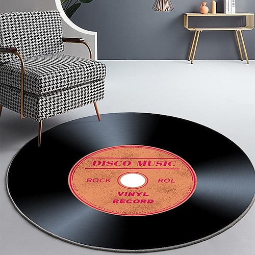 

tappetino per dischi in vinile tappeto antiscivolo per soggiorno tappeto rotondo tavolino da caffè coperta studio decorazione