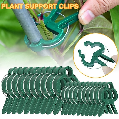 

20pcs Plant Support Clips Flower and Vine Garden Tomato Plant Support Clips for Supporting Stems Vines Grow Upright Climbing