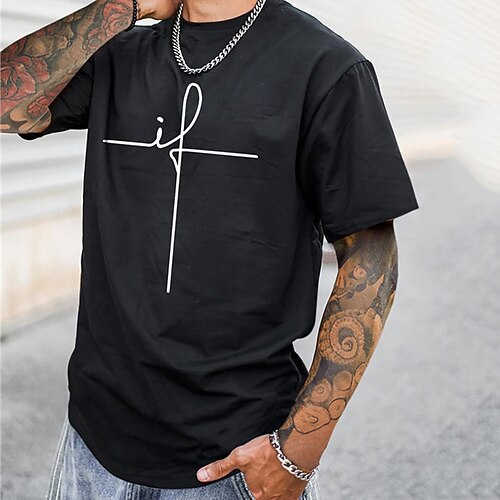 

Herre T-shirt Grafiske T-shirts Cool skjorte Grafiske tryk Rund hals Varm Stempling Gade Ferierejse Kort Ærme Trykt mønster Tøj Mode Designer