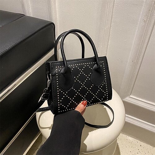 

Dame Crossbody-veske PU lær Daglig Holdbar Svart Hvit Brun