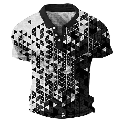 

Per uomo Polo a nido d'ape POLO Camicia da golf Golf A quadri A strisce Stampe astratte Geometria Collo ripiegabile Nero Blu Esterno Strada Manica corta Stampa Abbigliamento Di tendenza Originale