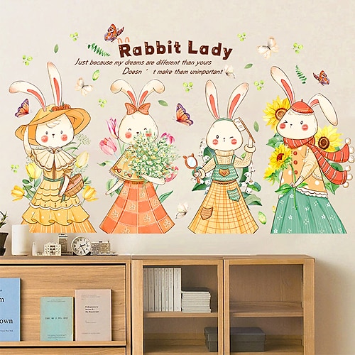 

kreative diy wandsticker selbstklebende kinderzimmer wanddekoration pp kaninchen cartoon aufkleber