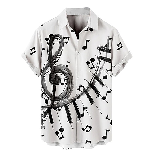 

Homme Chemise Chemise hawaïenne Imprimés Photos Musique Guitare Col rabattu Noir Blanche Orange Vert Kaki Plein Air Casual Manches courtes Bouton bas Imprimer Vêtement Tenue Rétro Vintage Mode