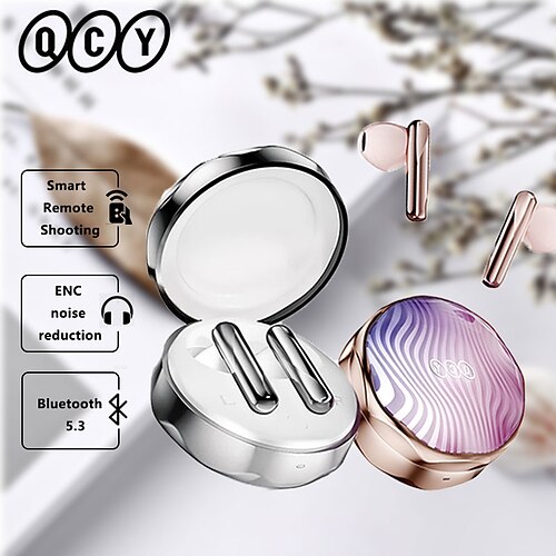 

qcy t21 fairybuds vrais écouteurs sans fil tws écouteurs dans l'oreille bluetooth 5.3 conception ergonomique basses profondes un robinet pour photographier dans l'oreille pour apple samsung courir voyager téléphone mobile