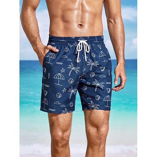 

Herre Surfeshorts Badeshorts Sommershorts Strandshorts Snorer Elastisk midje 3D-utskrift Grafisk Kokosnøttre Pustende Hurtigtørkende Kort Avslappet Ferie Strand Bohem Hawaiisk Militærgrønn Vin