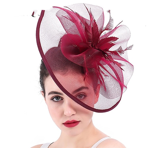 

fascinators Poliestere Kentucky Derby Corsa di cavalli Elegante Formale Con Piume Tulle Copricapo Copricapo