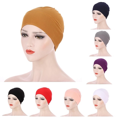 

Frauen Turban Mütze Twisted Braid Wrap Kopftuch Beanie Schlafmütze Headwrap Haarausfall Mütze Bandana Kopfbedeckung für Damen Muslim für Ramadan