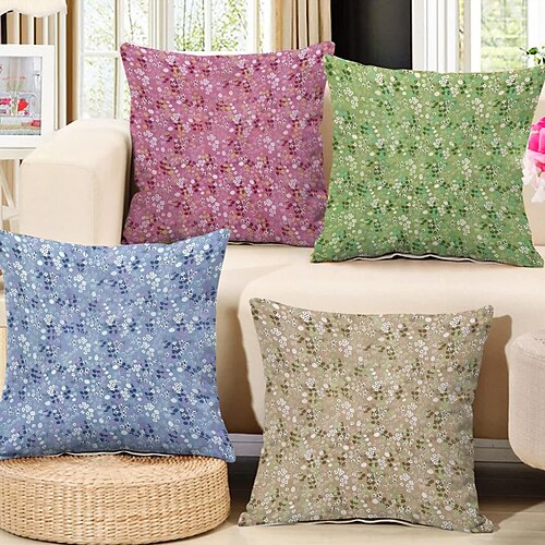 

Floral double face taie d'oreiller 4 pc doux décoratif carré taie d'oreiller taie d'oreiller pour chambre salon canapé canapé chaise