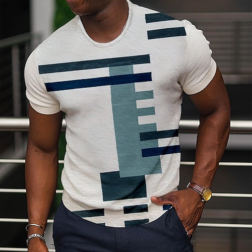 

Per uomo maglietta Magliette Pop art Color Block Girocollo Abbigliamento Stampa 3D Esterno Informale Manica corta Stampa Vintage Di tendenza Originale
