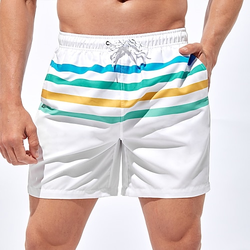 

Per uomo Boxer da surf Pantaloncini da mare Boxer da mare Pantaloncini estivi Pantaloncini da spiaggia A cordoncino con fodera in rete Vita elastica Banda Stampe astratte Asciugatura rapida Breve