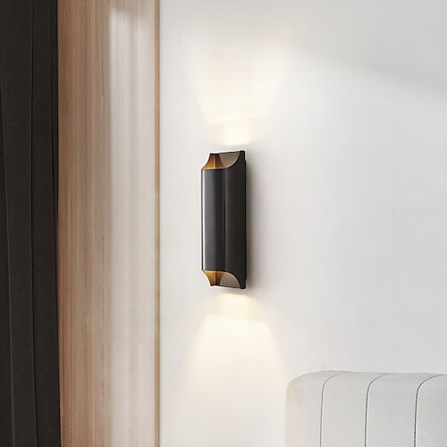 

led væglamper kobber minimalisme sort op og ned varmt hvidt lys 5w væglamper moderne moderne stil stue soveværelse spisestue metal væglampe