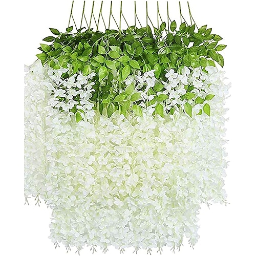 

12 pçs de 41 polegadas flor glicínia artificial flores penduradas para decoração de festa de casamento flores adequadas para decoração de festa de jardim em casa