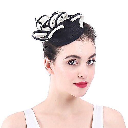 

fascinators Falsk Lin Kentucky Derby Elegant Retro Rød Med شريط Hodeplagg Hodeplagg