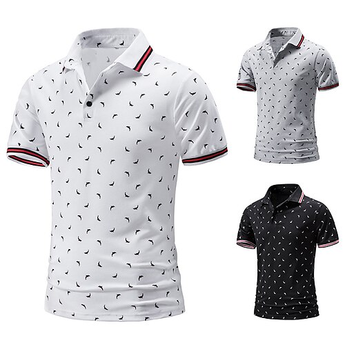 

Per uomo POLO Camicia da golf Golf Esterno Giornaliero Bavero Maniche corte Moda Essenziale Stampe astratte Pulsante frontale Stampa Estate Primavera Nero Bianco Grigio POLO