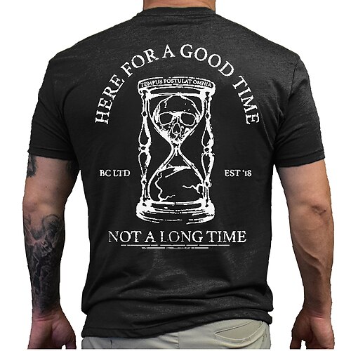

t shirt cool camicia tee divertente polester / misto cotone stampa clessidra girocollo nero blu rosso albicocca outdoor casual manica corta stampa abbigliamento sportivo moda stilista novità