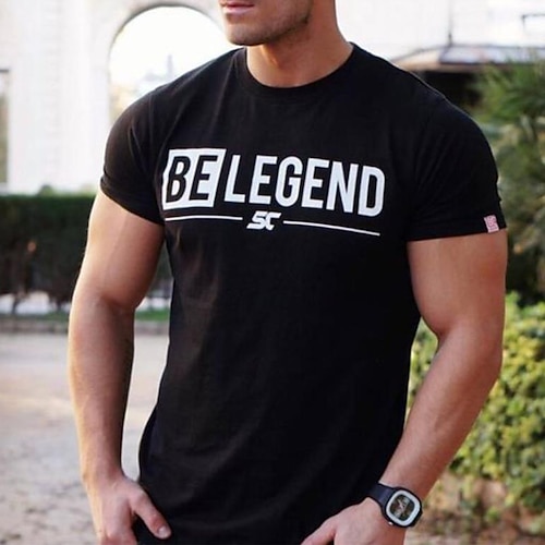 

Per uomo Plus Size Grande Alto maglietta Magliette Girocollo Nero Maniche corte Esterno Per uscire Stampa Alfabetico Abbigliamento Misto cotone Streetwear Moda Informale