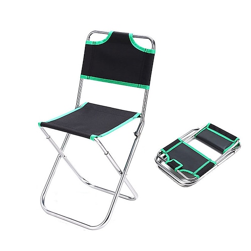 

silla de camping Portátil Transpirable Plegable Cómodo Oxford Aluminio 7075 para 1 Persona Pesca Playa Cámping Viaje Primavera Otoño Negro Negro verde