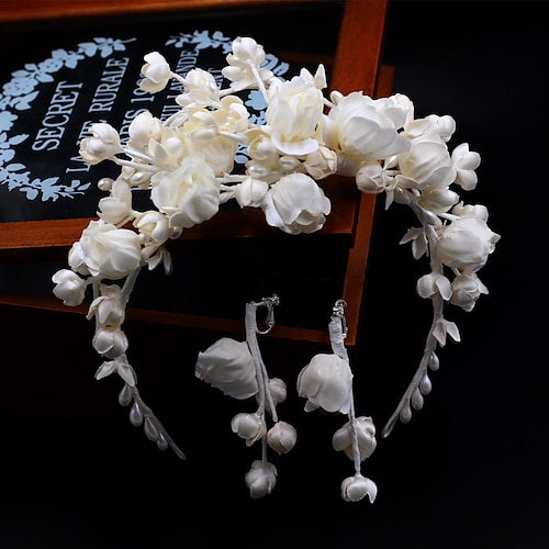 

Pandebånd Ikke-vævet Bryllup Fest / aften Elegant Romantik Med Blomster Medaljon Hovedbeklædning