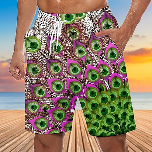 

Herre Surf shorts Badeshorts Sommer shorts Strandshorts Snørelukning med mesh-for Elastisk Talje Grafiske tryk Hurtigtørrende Korte Afslappet Daglig Ferie Boheme Hawaiiansk Blå Lilla Mikroelastisk