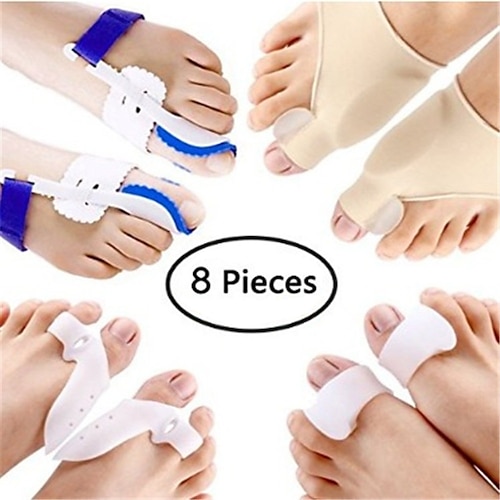 

Original Complete Bunion Pad Spacer Kit - 8 Pcs - Bunion Corrector for Women Men - Fast Bunion Relief - Bunion Splints Toe Separators - No Surgery Temporary Bunion Corrector Toe Spacer