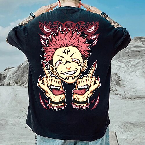 

Jujutsu Kaisen Yuji Itadori Ryomen Sukuna Maglietta Manga Grafica Maglietta Per Per uomo Per donna Unisex Per adulto Stampa a caldo 100% cotone Casual / quotidiano