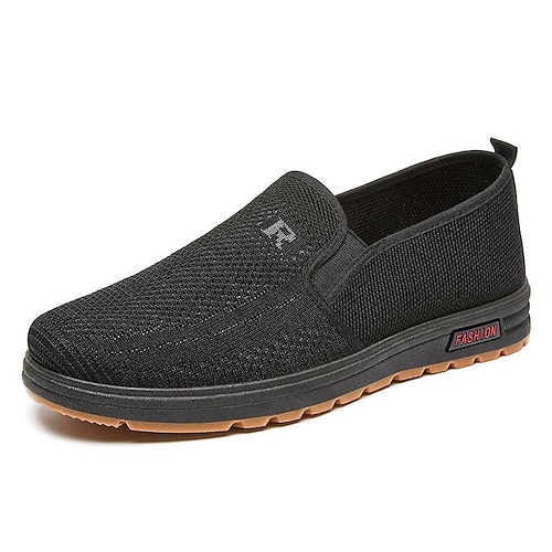 

Homens Mocassins e Slip-Ons Sapatos Confortáveis Mocassins de pano Casual Ao ar livre Diário Com Transparência Respirável Preto Cinzento Verão Primavera Outono