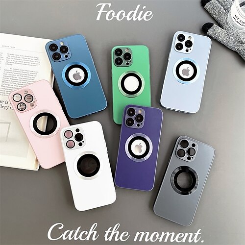 

téléphone Coque Pour Apple Adsorption Magnétique Aimantée iPhone 14 13 12 Pro Max Plus Dépoli Magnétique Protection complète du corps Couleur Pleine TPU PC
