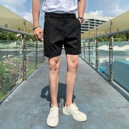 

Herre Shorts Chino shorts Bermuda shorts Lomme Vanlig Komfort Åndbart udendørs Daglig I-byen-tøj 100 % bomuld Mode Afslappet Sort Hvid