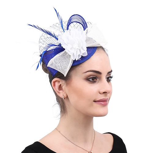 

fascinators sinamay Matrimonio Kentucky Derby Elegante Nuziale Con Piume Fantasia floreale Copricapo Copricapo