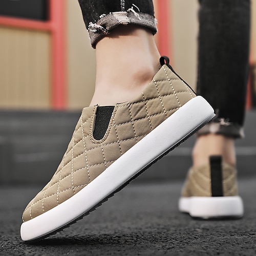 

Hombre Zapatos de taco bajo y Slip-On Mirada deportiva Casual Deportivo Zapatos de Paseo Tejido Transpirable Negro Blanco Caqui Otoño