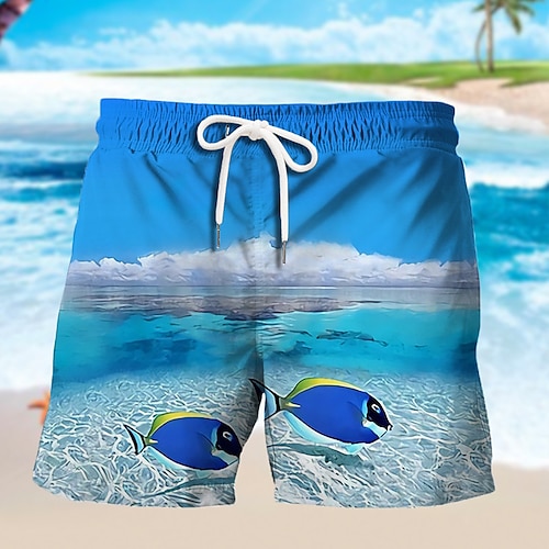 

Herre Surfeshorts Badeshorts Sommershorts Strandshorts Snorer med mesh fôr Elastisk midje Grafiske trykk Fisk Hurtigtørkende Kort Avslappet Daglig Ferie Bohem Hawaiisk 1 2 Mikroelastisk