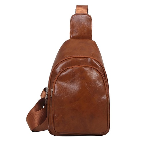 

Dame Crossbody-veske PU lær utendørs Daglig Holdbar Helfarge Svart Hvit Brun