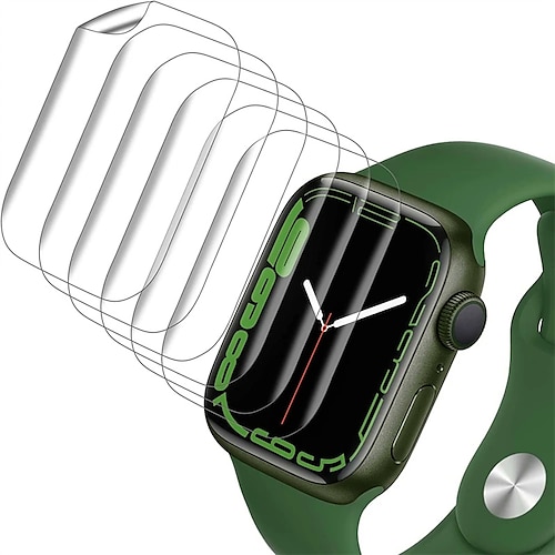 

6 Pças. Assista Protetor de Tela Compatível com Apple Watch Ultra / SE, Series 8/7/6/5/4/3/2/1 49/45/44/42/41/40/38mm Limpar HD Filme macio Filme macio Acessórios de Relógios