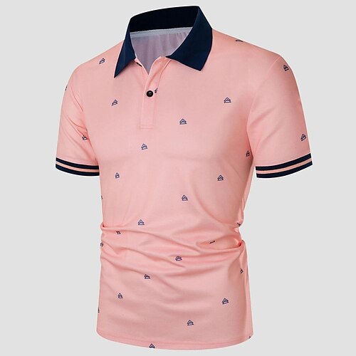 

Per uomo POLO Camicia da golf Golf Informale Per eventi Classico Manica corta Di tendenza Essenziale Pop art Fantasia geometrica Pulsante Estate Standard Rosa POLO