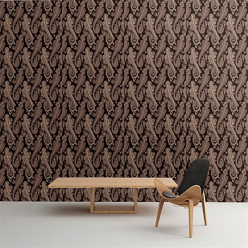 

Art Deco Self-adhesive Wallpaper Brown Art Picture Suitable For Refitting Cabinet Living Room Bedroo