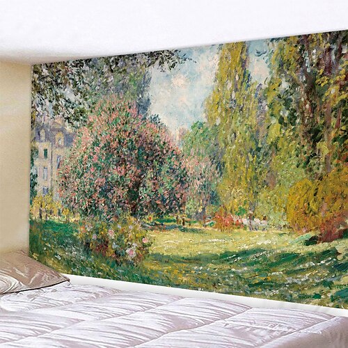 

Pintura al óleo bosque colgante tapiz pared arte gran tapiz mural decoración fotografía telón de fondo manta cortina hogar dormitorio sala de estar decoración